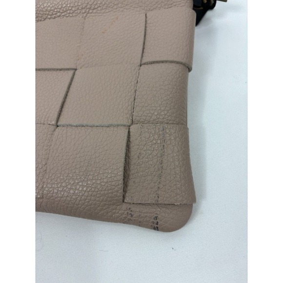 Valentina Fiore Woven Leather Clutch Crossbody Wristlet Adjustable Strap - Picture 10 of 16